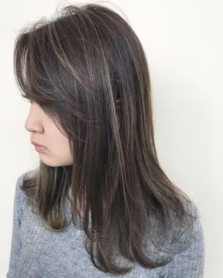 セミロング カラー 髪質改善サロン ARCHE野瀬冬馬のヘアスタイル
