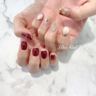 ネイル モチの良さ◉ フィルインネイル♡のネイルデザイン