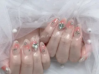 ネイル エツメ💅 長さ出し🎀デザインのネイルデザイン