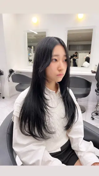ロング カラー パーマ ヘアアレンジ メンズ 上品＆韓国風 🥀海心🥀のヘアスタイル