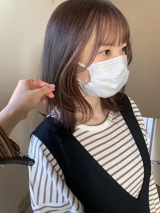 ミディアム カラー 本間 結衣のヘアスタイル