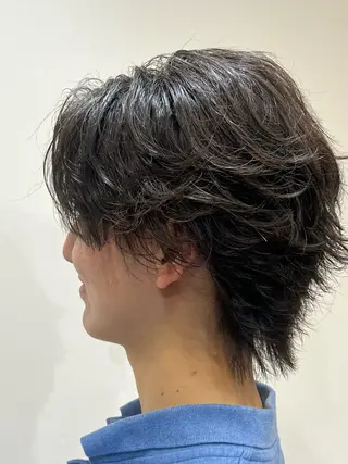 ミディアム メンズ特化パーマ &カラー🔥小倉大和のヘアスタイル