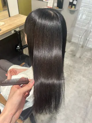 セミロング パーマ hubhair レイヤー/透明感のヘアスタイル