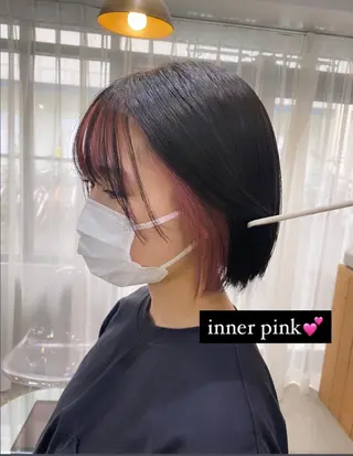 ショート カラー パーマ ヘアアレンジ ハイトーン/透け感 カラー🎀真香のヘアスタイル