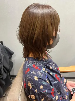 ミディアム カラー パーマ ヘアアレンジ メンズ キッズ ネイル マツエク・マツパ アイブロウ 久木原 ゆりのヘアスタイル