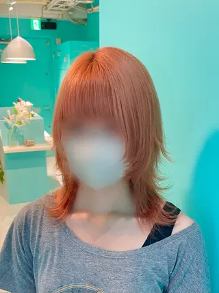 ミディアム カラー mana/ブリーチ/ メンズ/ヘアセットのヘアスタイル