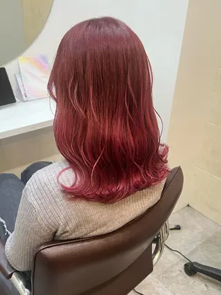 ミディアム カラー 全席個室 暖色カラー Zina松園優香🌸のヘアスタイル