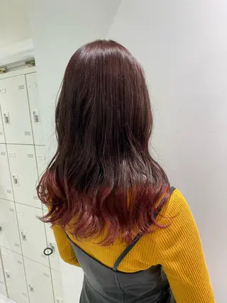 ミディアム カラー パーマ ヘアアレンジ ネイル マツエク・マツパ 韓国風ベージュ🤎 赤みなし🌿横浜🤎のヘアスタイル
