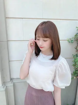 ミディアム カラー 顔まわりカット✨艶髪 ✨髪質改善✨伴響佳のヘアスタイル