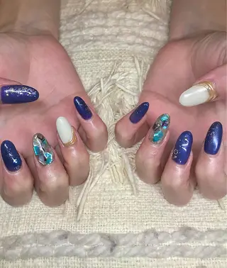ロング カラー パーマ ヘアアレンジ メンズ キッズ ネイル マツエク・マツパ el. by Aoのネイルデザイン