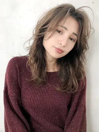 ミディアム カラー パーマ ヘアアレンジ ITbyALBUM 中野店のヘアスタイル