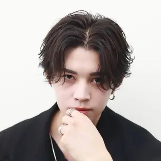 ショート カラー パーマ メンズ 🔥メンズ極🔥韓国 シャドウ/波巻き柿崎のヘアスタイル