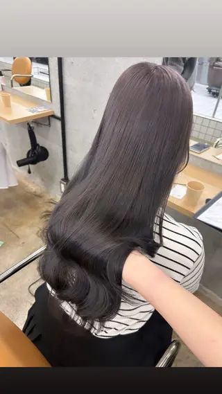 ロング カラー 🌷ラベンダーピンク 顔まわり🌷ねいろのヘアスタイル