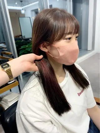 ミディアム カラー パーマ ヘアアレンジ メンズ キッズ ネイル マツエク・マツパ アイブロウ 似合せレイヤー/ 柔らか透明感カラーのヘアスタイル