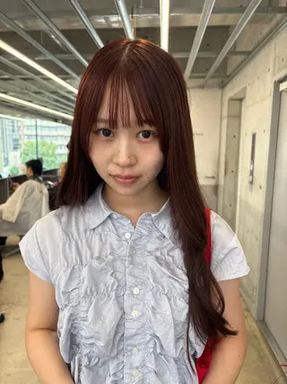 ミディアム カラー 似合わせカット レイヤー/ボブのヘアスタイル