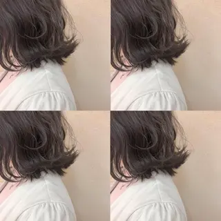 セミロング カラー パーマ ヘアアレンジ 艶カラー/ケアカラー /韓国ヘア/ヒビキのヘアスタイル