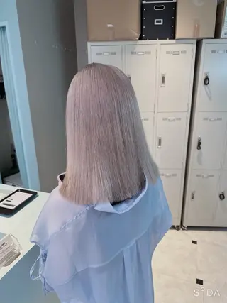 セミロング カラー 韓国風艶カラー🪽 yuuna🪽🍨のヘアスタイル