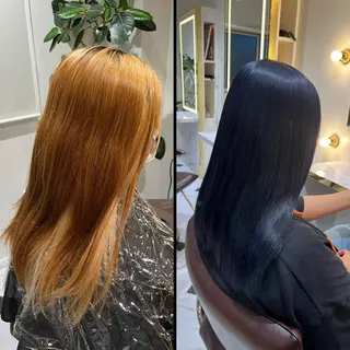 ミディアム カラー 髪質改善・縮毛矯正 特化・ユウシンのヘアスタイル