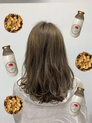 ミディアム カラー パーマ ヘアアレンジ 🩶透髪×モテ髪🩶 FRUITS🏹🩶のヘアスタイル