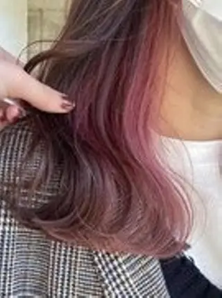 ミディアム 髪質改善カラー透明感 ダブルカラー幕田のヘアスタイル