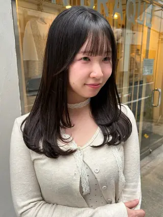 ミディアム なぎさ 🎀 / 透明感カラー/心斎橋のヘアスタイル