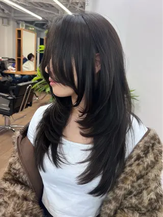 ロング 渋谷レイヤーカット❌ 縮毛矯正専門/武田涼のヘアスタイル