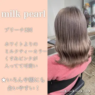 ミディアム カラー ✨艶ブリーチカラー ✨四ノ宮裕己のヘアスタイル