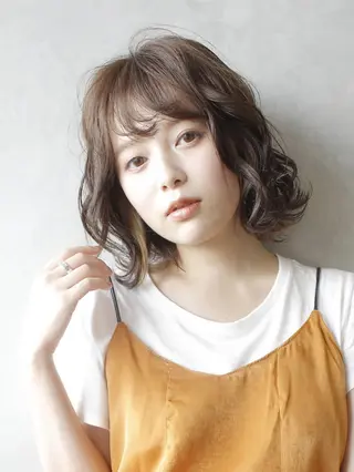 カラー パーマ ミディアム ヘアアレンジ ITbyALBUM 中野店のヘアスタイル