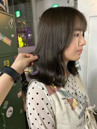 ミディアム カラー maho/垢抜け パーマカラーのヘアスタイル