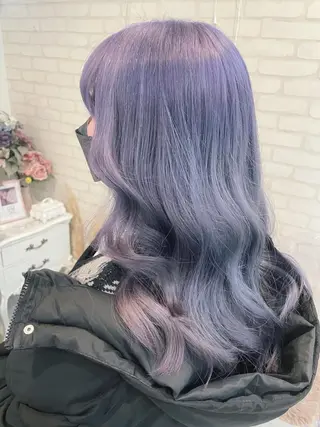 セミロング カラー マリカ🦋韓国 ハイトーン/エクステのヘアスタイル