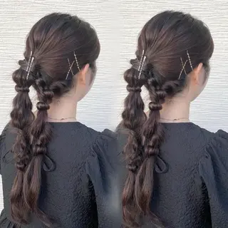 ロング ヘアアレンジ エクステ/ハイトーン /HARUNAのヘアスタイル