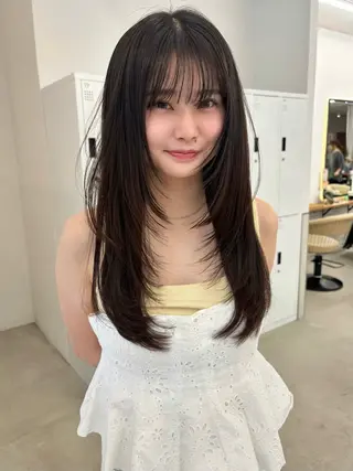 ロング カラー 韓国風レイヤーカット 松葉翔のヘアスタイル