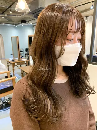 セミロング カラー ブリーチなしカラー 🌿脇黒丸 彩のヘアスタイル