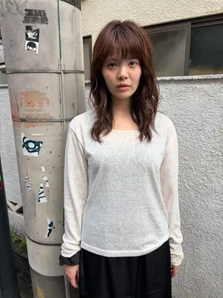 セミロング カラー 赤み消しカラー/ ミントカラー/トモキのヘアスタイル