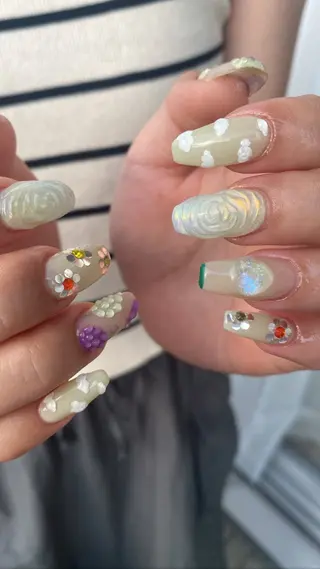 ロング カラー ネイル tetty nailsalonのネイルデザイン