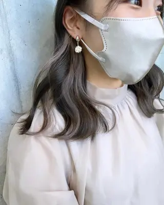 セミロング カラー 赤みゼロ/透明感 カラー🌿KANTAのヘアスタイル