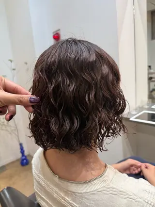 ミディアム 🌿朝5分でお洒落 パーマスタイル🌿のヘアスタイル