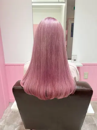ロング カラー 🎀ピンクベージュ/ 梅田/茶屋町🎀のヘアスタイル