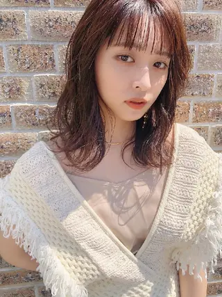 ミディアム カラー ヘアアレンジ 透明感/レイヤー 🇰🇷tomonaのヘアスタイル