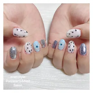 ミディアム ネイル 🐾enen style 🐾のネイルデザイン