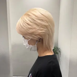 ショート カラー ✨ブリーチ支持No1 複雑履歴修正/舘岡のヘアスタイル
