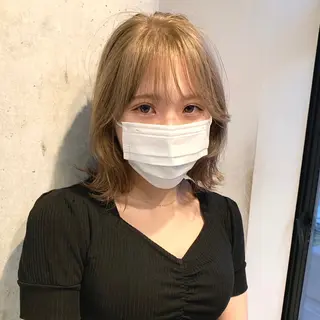 ミディアム カラー ダブルカラーベージュ 新潟/万代/髙橋魁真のヘアスタイル