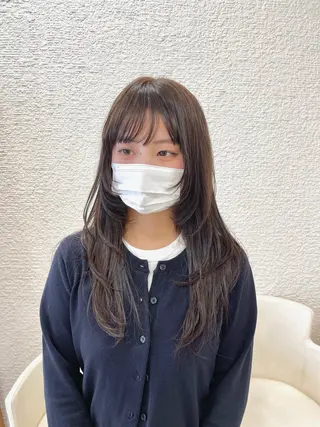 ロング カラー ブリーチなしダブルカ ラー🎀透明感/AOのヘアスタイル