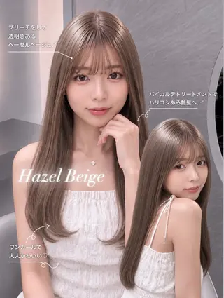 セミロング カラー ヘアアレンジ 🖤kana韓国ヘア 艶髪カラー特化🖤のヘアスタイル