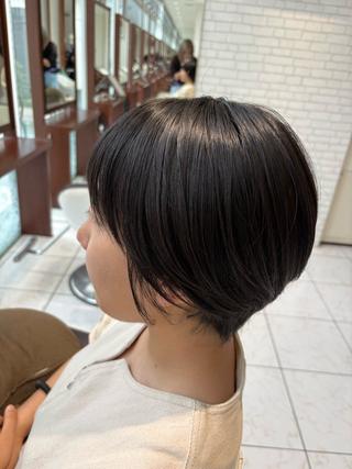 ショート AYANO艶カラー/ サラツヤ縮毛矯正のヘアスタイル