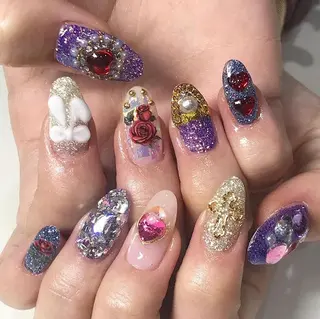 ネイル 渋谷／チップ長さ出し 👑アプレgel-xのネイルデザイン