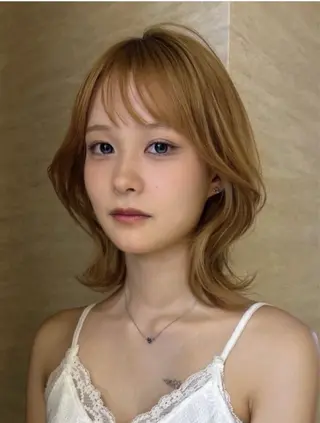 ミディアム カラー 大人韓国レイヤー🫧 暖色カラー/はるのヘアスタイル