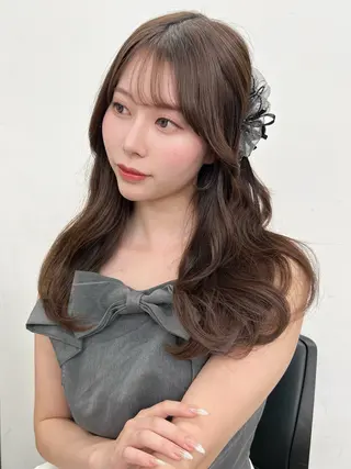 セミロング カラー 盛れる顔周り🤍渋谷 Risa🎀のヘアスタイル