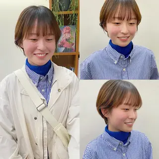 ショート カラー 似合わせレイヤー/ ケアパーマ/高倉のヘアスタイル