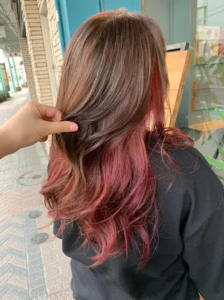 ロング カラー パーマ ヘアアレンジ Loa misakiのヘアスタイル